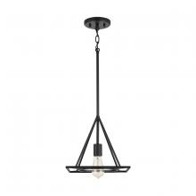 Austin Allen & Co - CA 9F378A - 1-Light Modern Linear Geometric Pendant in Matte Black