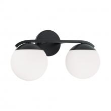 Austin Allen & Co - CA AA1032MB - 17"W x 9.50"H 2-Light Vanity in Matte Black with Soft White Glass Globes