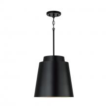 Austin Allen & Co - CA AA1034MB - 13"W x 13.25"H Pendant in Matte Black with Soft Gold Interior