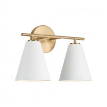 Austin Allen & Co - CA AA1038RE - 15"W x 10"H 2-Light Vanity in Matte Brass and White