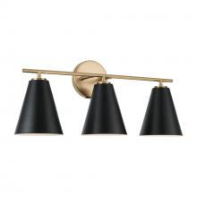 Austin Allen & Co - CA AA1039RK - 24"W x 10"H 3-Light Vanity in Matte Brass and Black