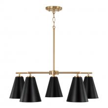 Austin Allen & Co - CA AA1040RK - 28&#34;W x 8.25&#34;H 5-Light Chandelier in Matte Brass and Black