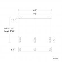 Schonbek Beyond BPD20203LO-PN - Martini 3 Light 120-277V Multi-Light Pendant (Linear Canopy) in Polished Nickel with Clear Optic C