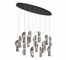 Lib & Co. CA 10172-019-02 - Sorrento, 16 Light Oval LED Chandelier, Smoke, Black Canopy