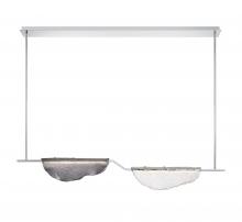 Lib & Co. CA 12118-033 - Savona, 2 Light Linear LED Chandelier, Smoke and Clear