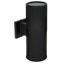 Avista Lighting A1103R-BK - Avista Cylinder Outdoor Wall Sconce Black -Round 14"