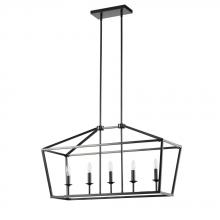 Avista Lighting A4836BK - Avista Stratford Linear Chandelier 5-Light Black