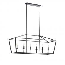 Avista Lighting A4848BK - Avista Stratford Linear Chandelier 6-Light Black