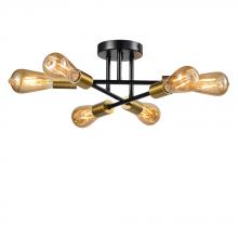 Avista Lighting A6606BKSG - Avista Essex Celling Light 6-Light Black & Soft Gold (Plated)