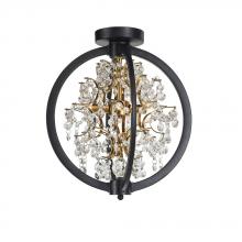 Avista Lighting A7244BKGD - Avista Belair Semi -Flush 14" Black & Gold