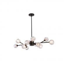 Avista Lighting A8912BK - Avista Hampton Linear Chandelier 12-Light Matte Black