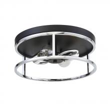 Avista Lighting F2202BKCH - Avista Easton Flush Mount Round 2-Light Black & Chrome