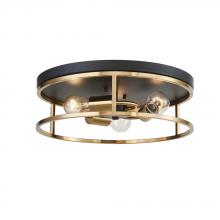 Avista Lighting F2203BKGD - Avista Easton Flush Mount Round 3-Light Black & Gold