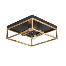 Avista Lighting F2302BKGD - Avista Easton Flush Mount Square 2-Light Black & Gold