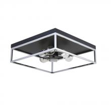 Avista Lighting F2303BKCH - Avista Easton Flush Mount Square 3-Light Black & Chrome