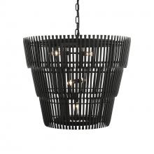 Varaluz 355P06CB - Apollo 6-Lt 3-Tier Pendant - Carbon Black