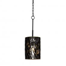 Varaluz 380M01MBFG - Estela 1-Lt Mini Pendant - Matte Black/French Gold