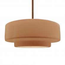 Justice Design Group CER-6545-ADOB-BRSS-RIGID - Large Tier 1-Light Pendant