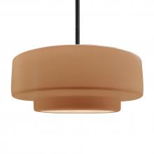 Justice Design Group CER-6545-ADOB-MBLK-RIGID - Large Tier 1-Light Pendant