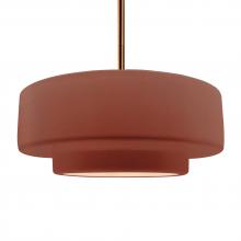 Justice Design Group CER-6545-CLAY-BRSS-RIGID - Large Tier 1-Light Pendant