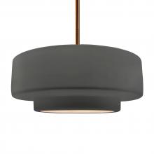 Justice Design Group CER-6545-GRY-BRSS-RIGID - Large Tier 1-Light Pendant