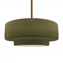 Justice Design Group CER-6545-MGRN-BRSS-RIGID - Large Tier 1-Light Pendant