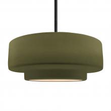 Justice Design Group CER-6545-MGRN-MBLK-RIGID - Large Tier 1-Light Pendant