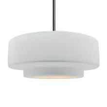 Justice Design Group CER-6545-WHT-NCKL-RIGID - Large Tier 1-Light Pendant