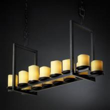 Justice Design Group CNDL-8769-10-AMBR-MBLK - Dakota 14-Light Bridge Chandelier (Short)