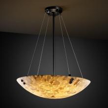 Justice Design Group ALR-9667-25-MBLK-F4-LED-6000 - 48" Pendant Bowl w/ LARGE SQUARE W/ POINT FINIALS