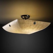 Justice Design Group CLD-9657-25-MBLK-F4-LED-6000 - 48" Semi-Flush Bowl w/ Large Square w/ Point Finials