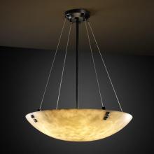 Justice Design Group CLD-9664-35-MBLK-F5-LED-6000 - 36" Pendant Bowl w/ Concentric Squares Finials