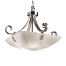 Justice Design Group CLD-9741-35-NCKL-F6-LED-3000 - 18" Pendant Bowl - Scrolls w/ Finials