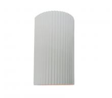 Justice Design Group CER-5745W-WHT - Large ADA LED Pleated Cylinder Wall Sconce (Outdoor)