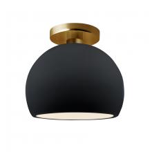 Justice Design Group CER-6350-BLK-BRSS - Small Globe Semi-Flush