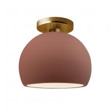 Justice Design Group CER-6350-CLAY-BRSS - Small Globe Semi-Flush