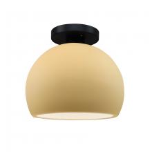 Justice Design Group CER-6350-MYLW-MBLK - Small Globe Semi-Flush