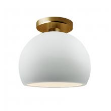 Justice Design Group CER-6350-WHT-BRSS - Small Globe Semi-Flush