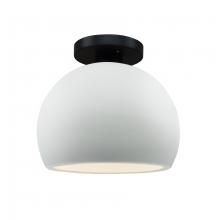 Justice Design Group CER-6350-WHT-MBLK - Small Globe Semi-Flush