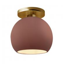 Justice Design Group CER-6353-CLAY-BRSS - Medium Globe Semi-Flush