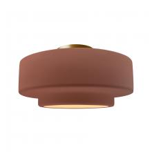 Justice Design Group CER-6365-CLAY-BRSS - Large Tier Semi-Flush