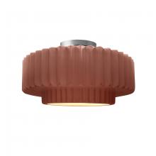 Justice Design Group CER-6373-CLAY-NCKL - Medium Tier Pleated Semi-Flush