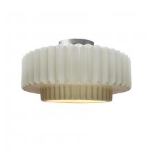 Justice Design Group CER-6373-MAT-NCKL - Medium Tier Pleated Semi-Flush