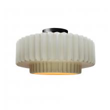 Justice Design Group CER-6373-MTGD-MBLK - Medium Tier Pleated Semi-Flush