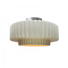 Justice Design Group CER-6373-MTGD-NCKL - Medium Tier Pleated Semi-Flush