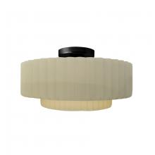 Justice Design Group CER-6373-VAN-MBLK - Medium Tier Pleated Semi-Flush