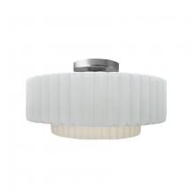 Justice Design Group CER-6373-WTWT-NCKL - Medium Tier Pleated Semi-Flush