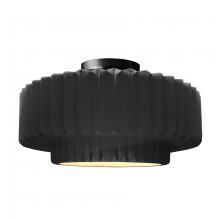 Justice Design Group CER-6375-BLK-MBLK - Large Tier Pleated Semi-Flush