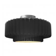 Justice Design Group CER-6375-BLK-NCKL - Large Tier Pleated Semi-Flush