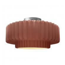 Justice Design Group CER-6375-CLAY-NCKL - Large Tier Pleated Semi-Flush